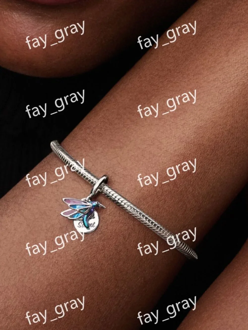Pandora Hummingbird Double Dangle Charm